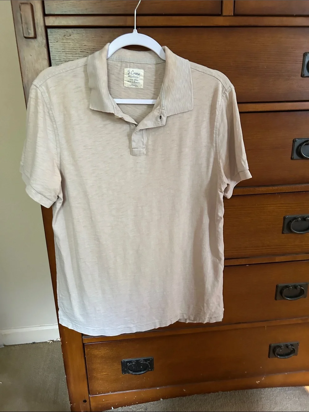 J. Crew Men's Polo Shirt in Light Beige